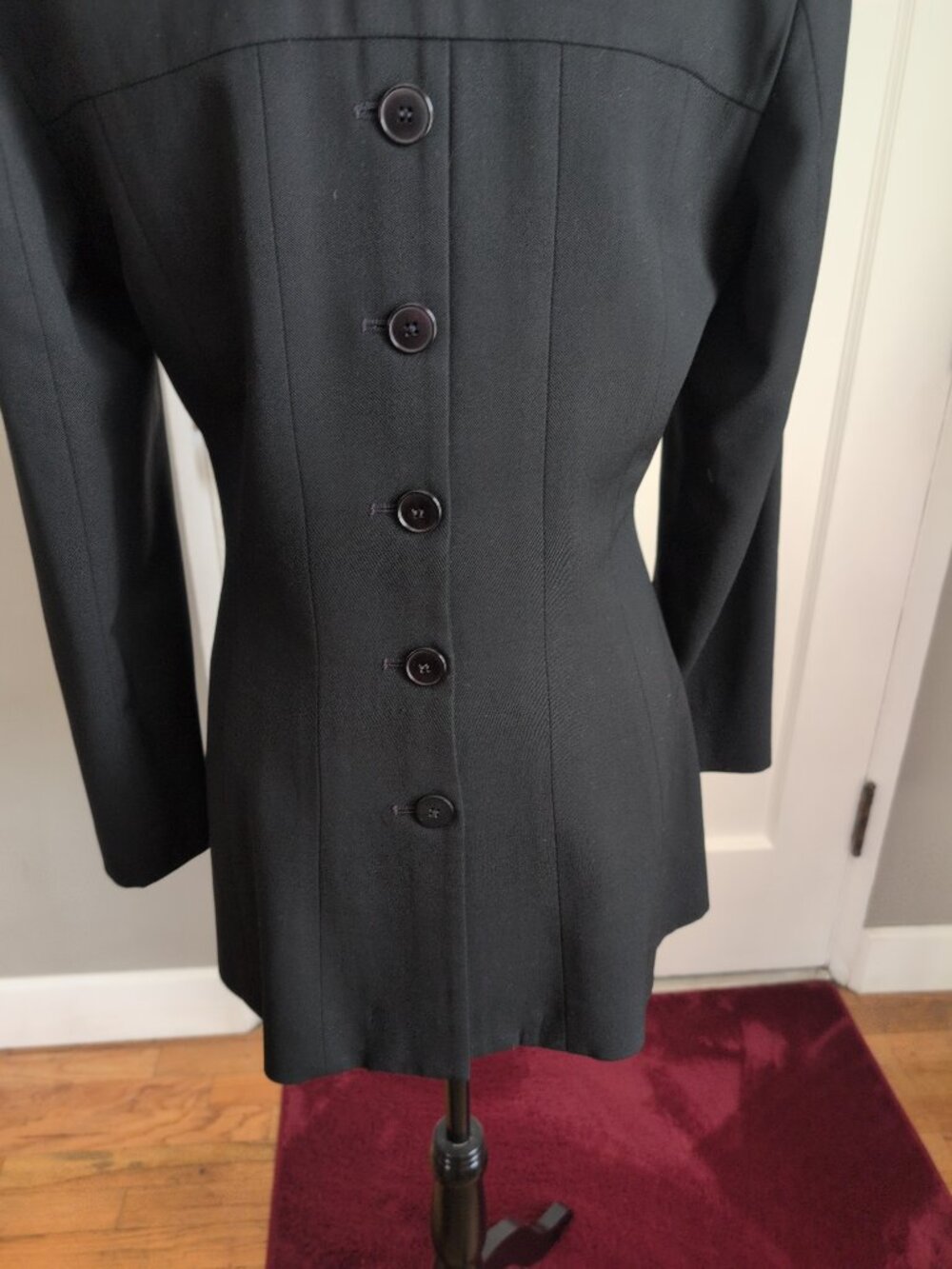 Gemma for Savvy Black Long Blazer Fully Lined w/ Buttons & Pocket Details Sz 8 - Picture 6 of 9